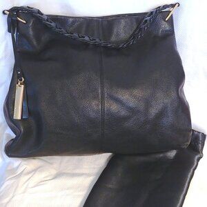 Vince Camuto Ruedi Leather Slouchy Hobo Bag in Black EUC